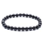 Bracciale elastico in Tormalina Nera - 6mm