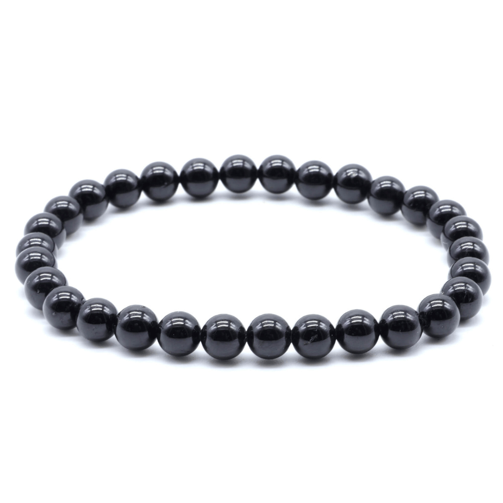 Bracciale elastico in Tormalina Nera - 6mm