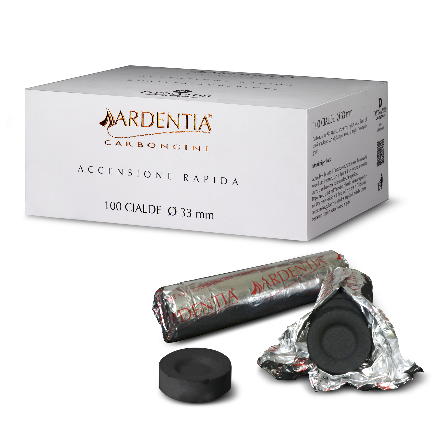 Carboncini per incenso Accensione rapida - Ardentia - Per grani, polveri e foglie essiccate - 33mm (27394903)