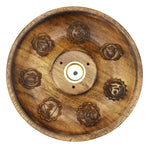 Porta incensi in legno rotondo - 7 Chakra