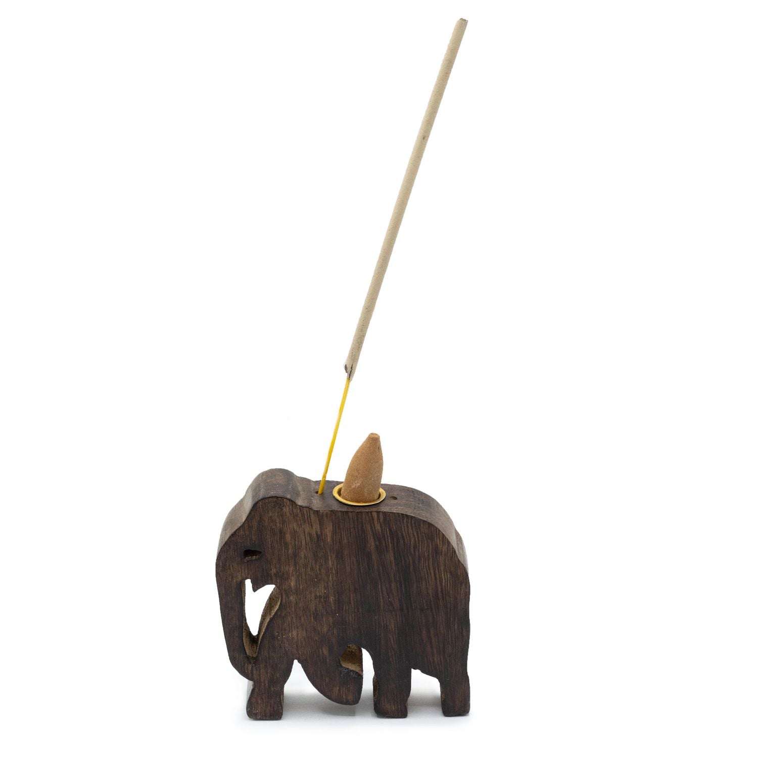 Porta incensi in legno a forma di Elefante immagine