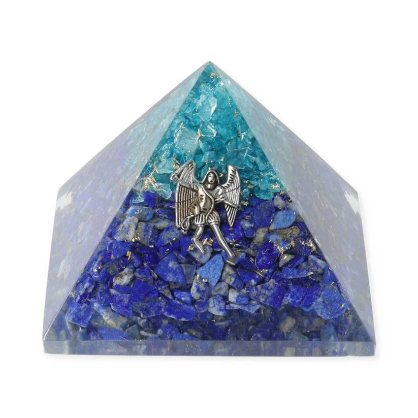 Piramide di Orgonite - Lapislazzuli e Acquamarina - Angelo Michele