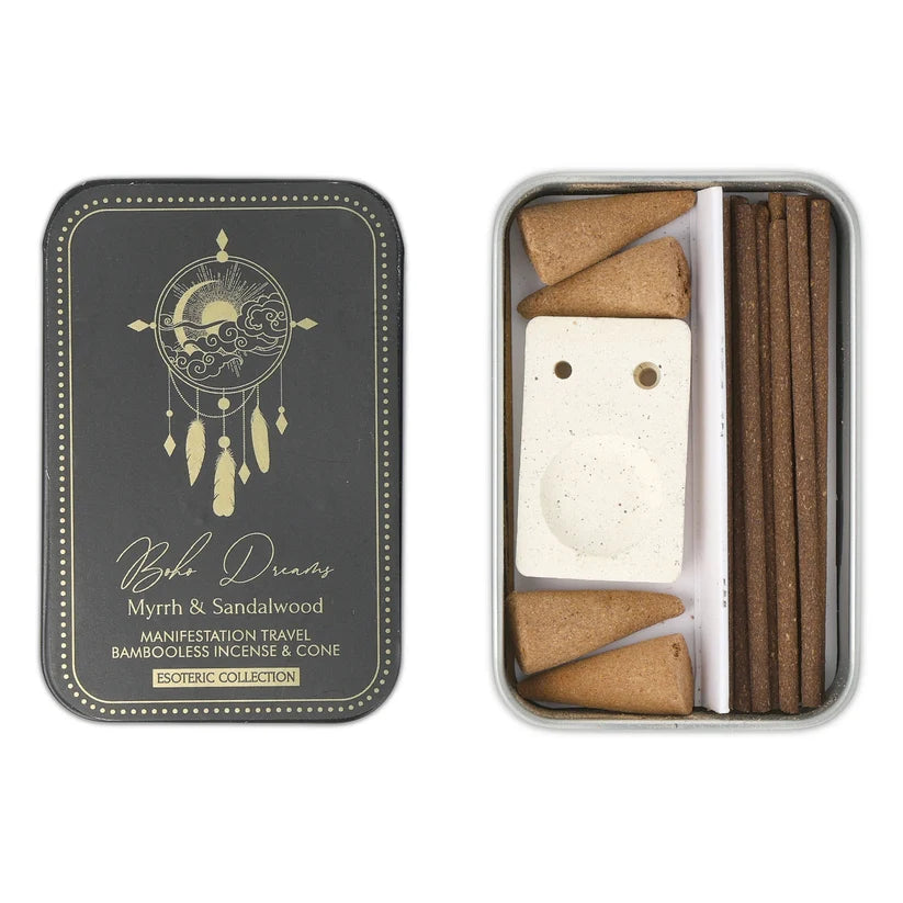 Mirra e Sandalo - Coni e Bastoncini di incenso - Pure Works Esoteric Collection - Con portaincenso