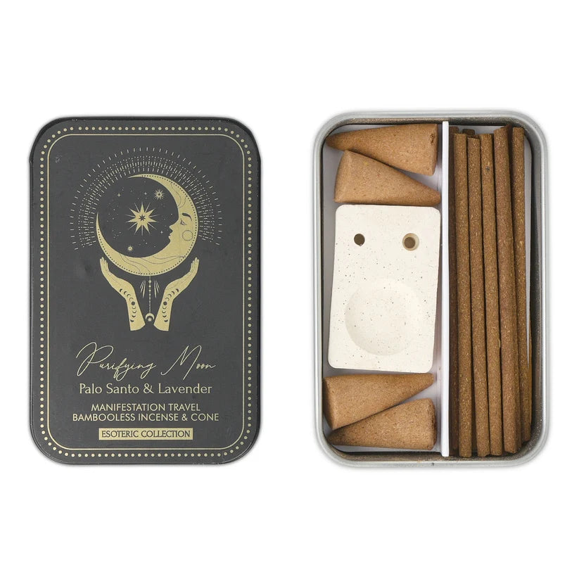 Palo santo e Lavanda - Coni e Bastoncini di incenso - Pure Works Esoteric Collection - Con portaincenso