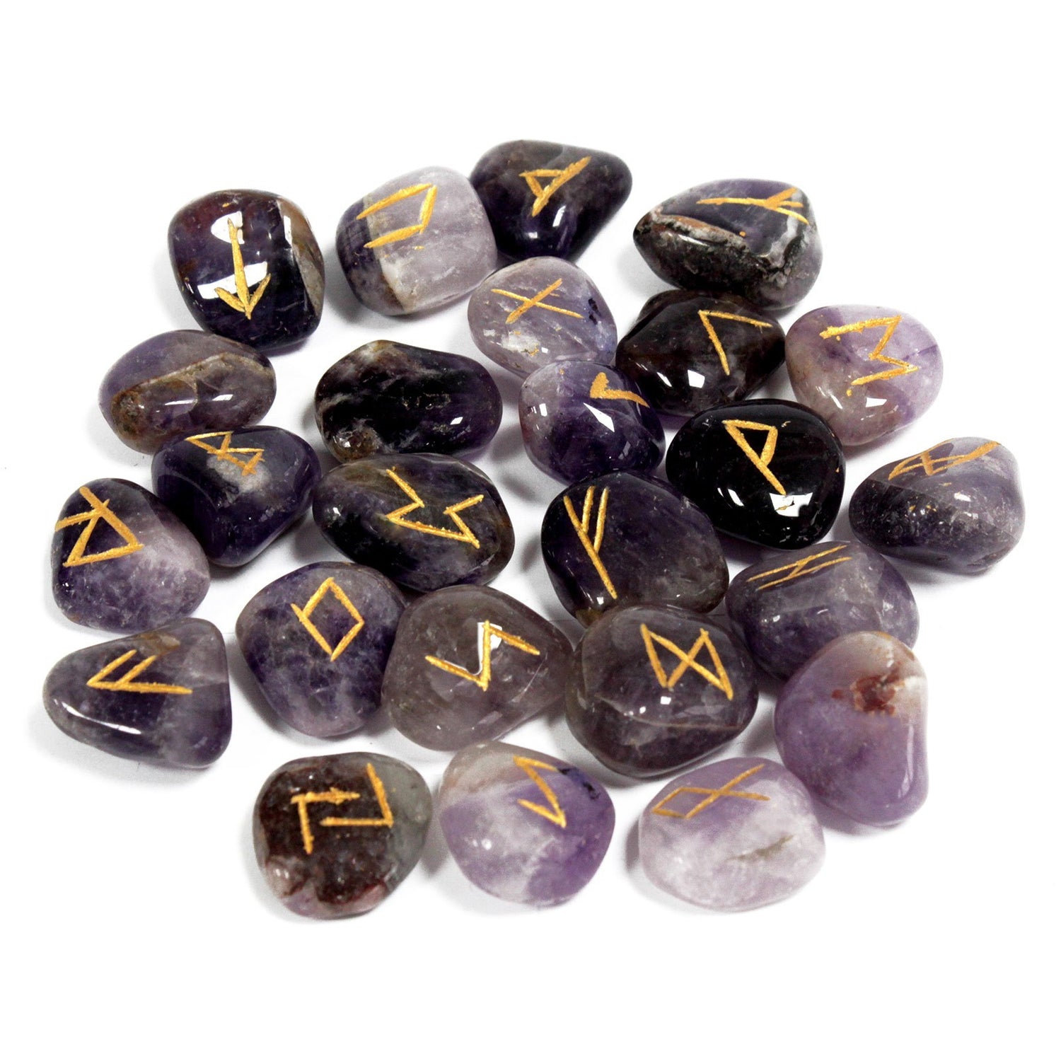 Orakel-Set – 25 Runen aus Aquamarin