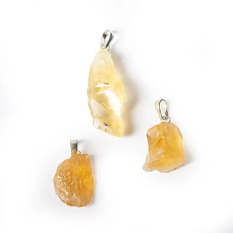 Natural Raw Citrine Pendant - 2.5 / 4 cm