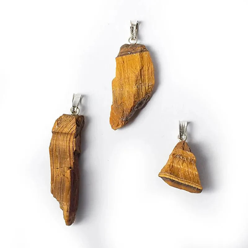 Natural Raw Tiger Eye Pendant - 2.5 / 4.5 cm