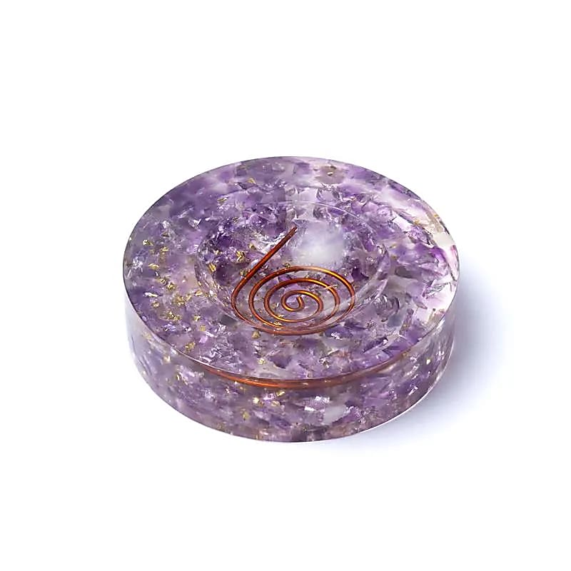 Supporto per Sfere in Orgonite con Ametista – Energia e Protezione