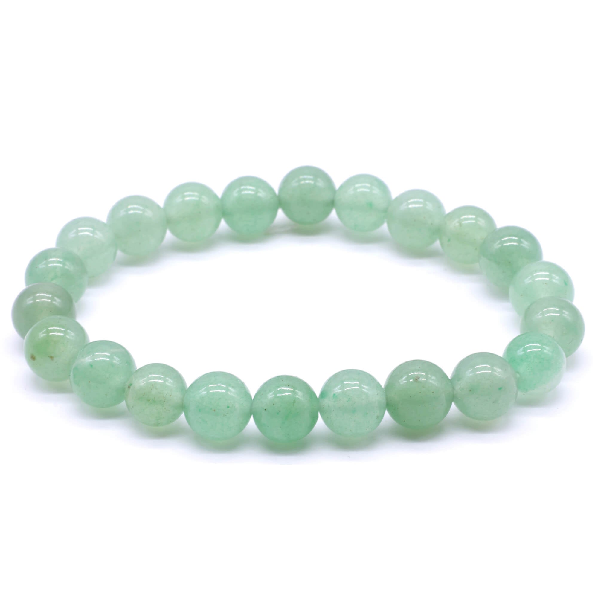 Bracciale Giada Avventurina Naturale Giallo Marrone Verde - 100% Pietra Viva Grado A - 8 Pollici