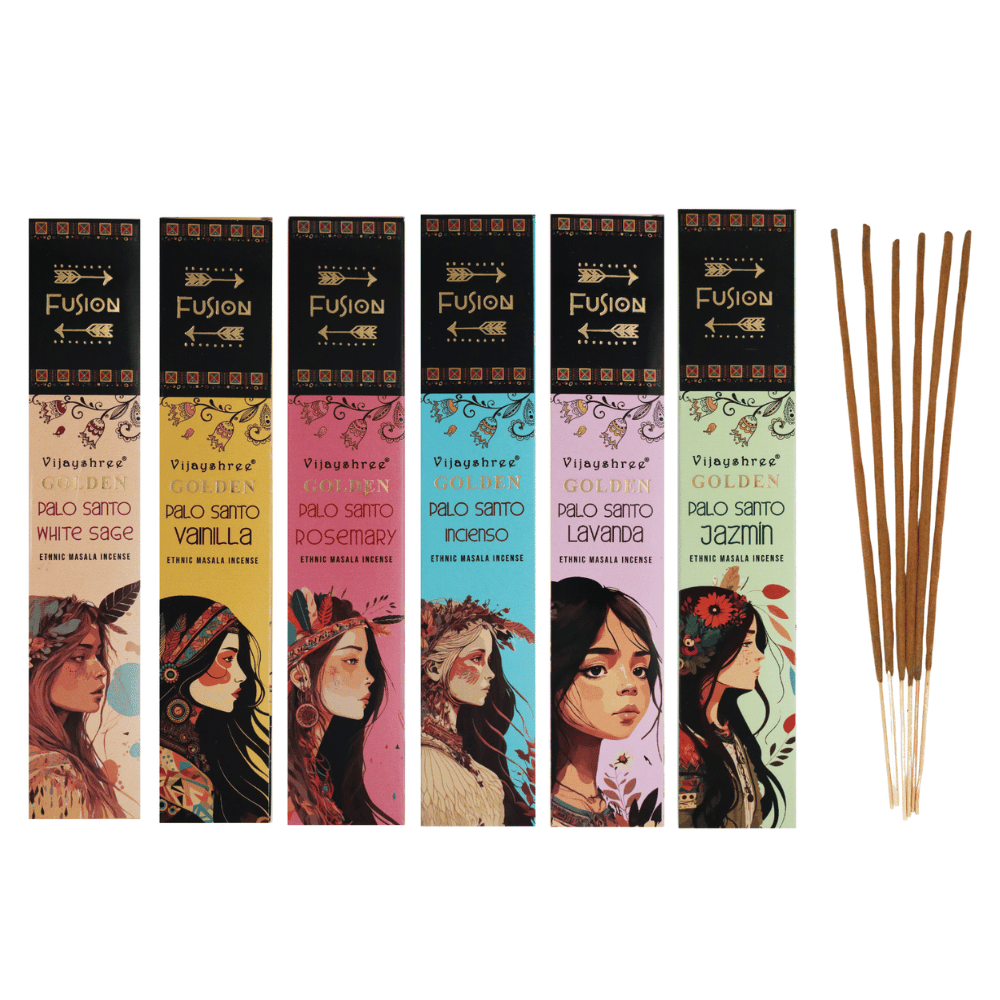 Bundle Bastoncini di Incenso a base di Palo Santo - Vijayshree Golden Fusion - 90g