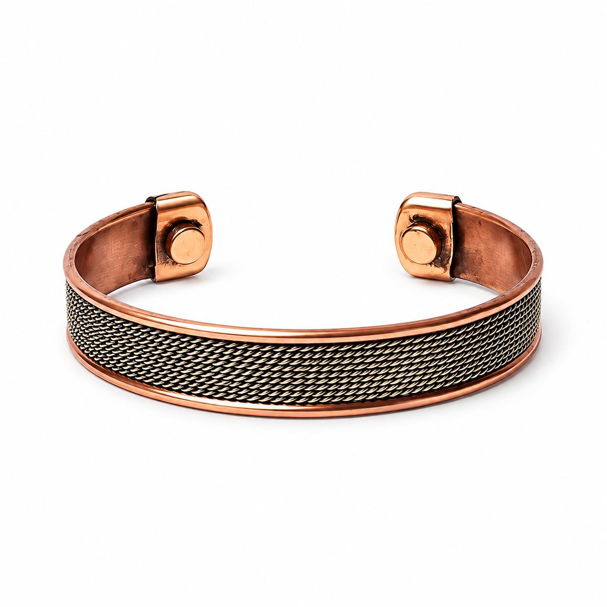Bracciale Magnetico in Rame con Motivo Corda – Regolabile