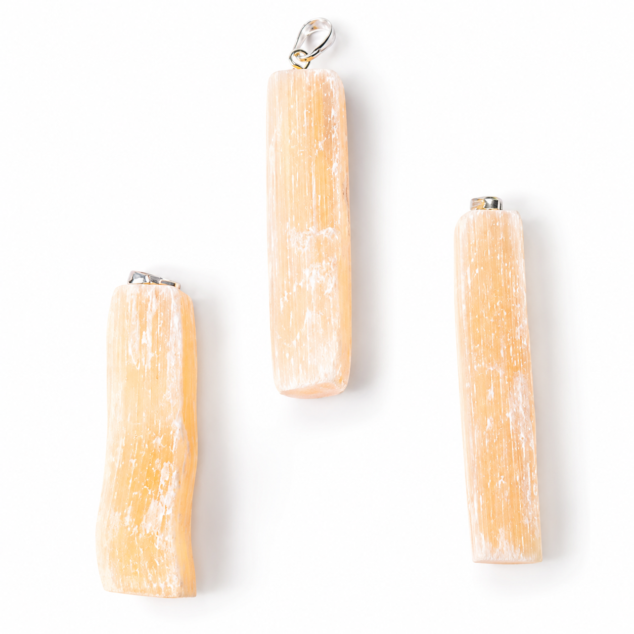Natural Rough Orange Selenite Pendant - 5.5 cm