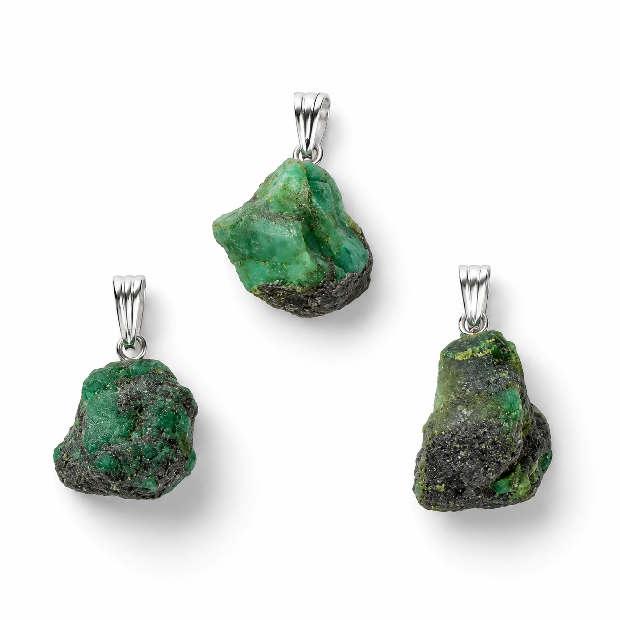 Natural Raw Emerald Pendant - 2.5 cm