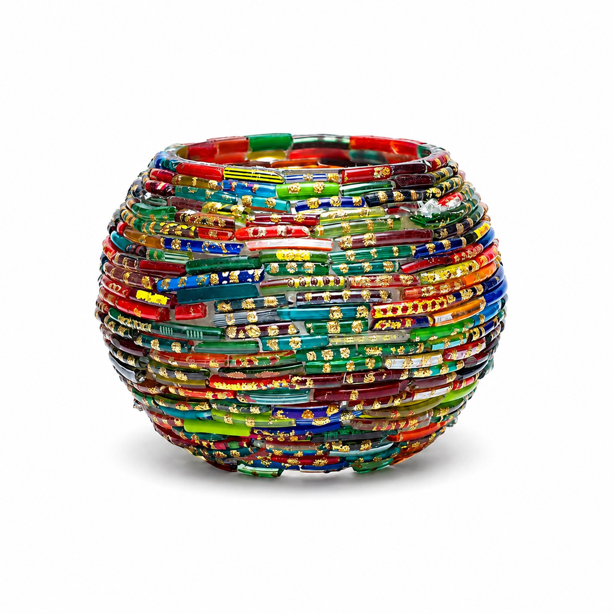 Portalumino in Vetro Mosaicato - Strisce colorate 7,5 cm