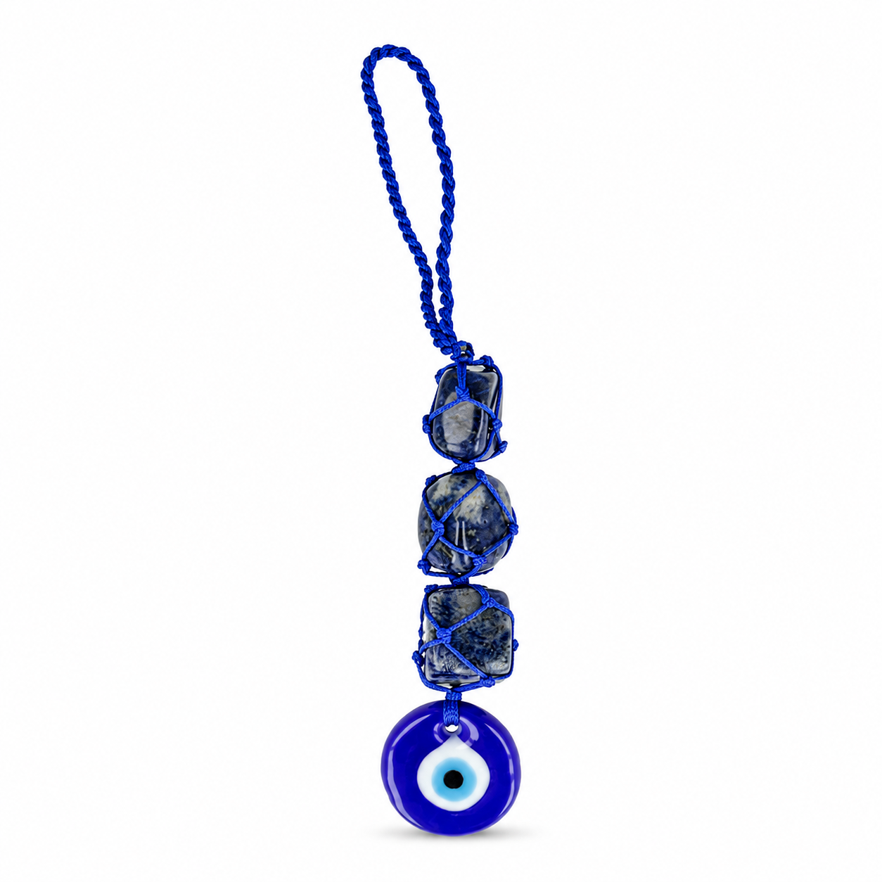 Amuleto Protettivo Malocchio con Sodalite e Occhio Nazar