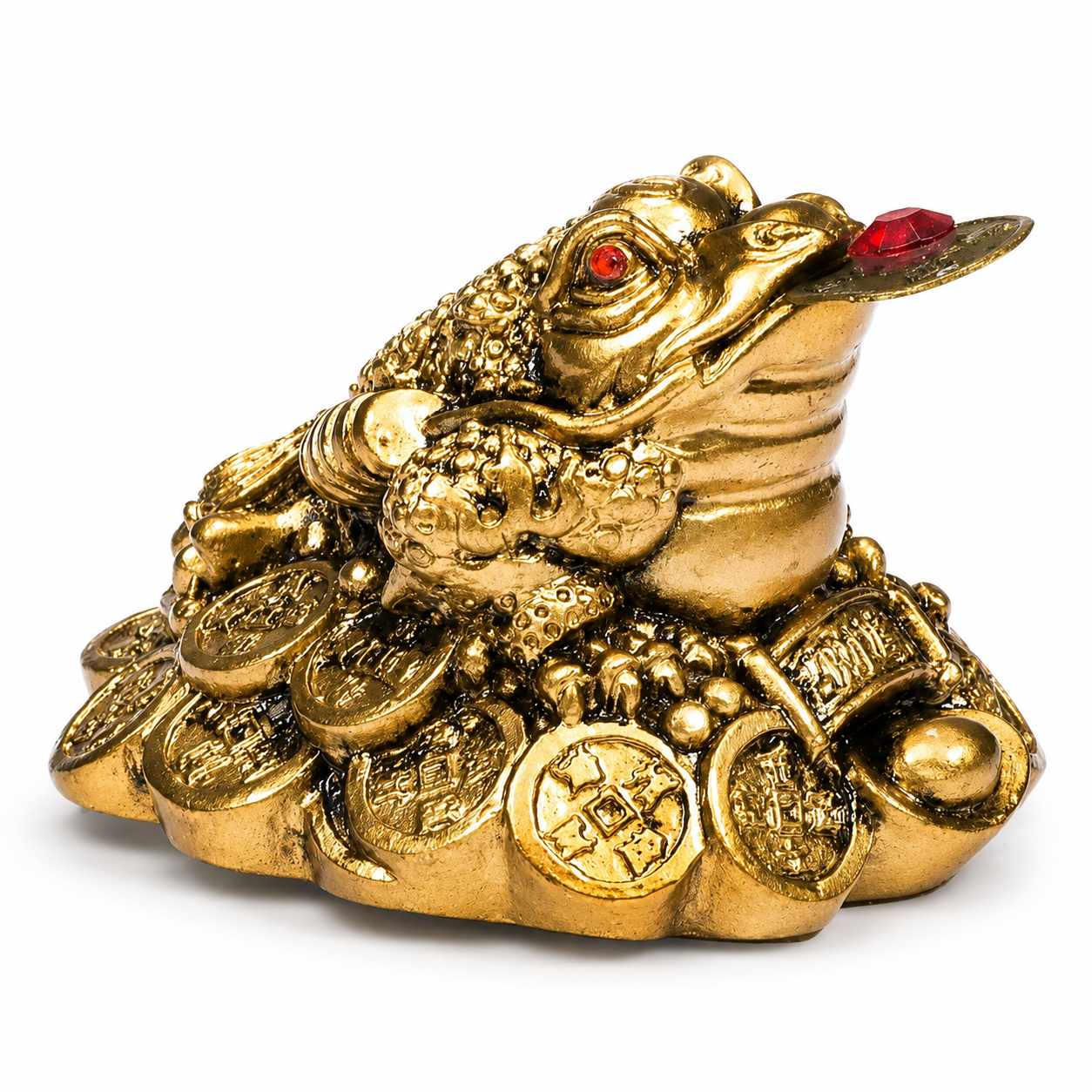 Rana Feng Shui Oro con Moneta Portafortuna