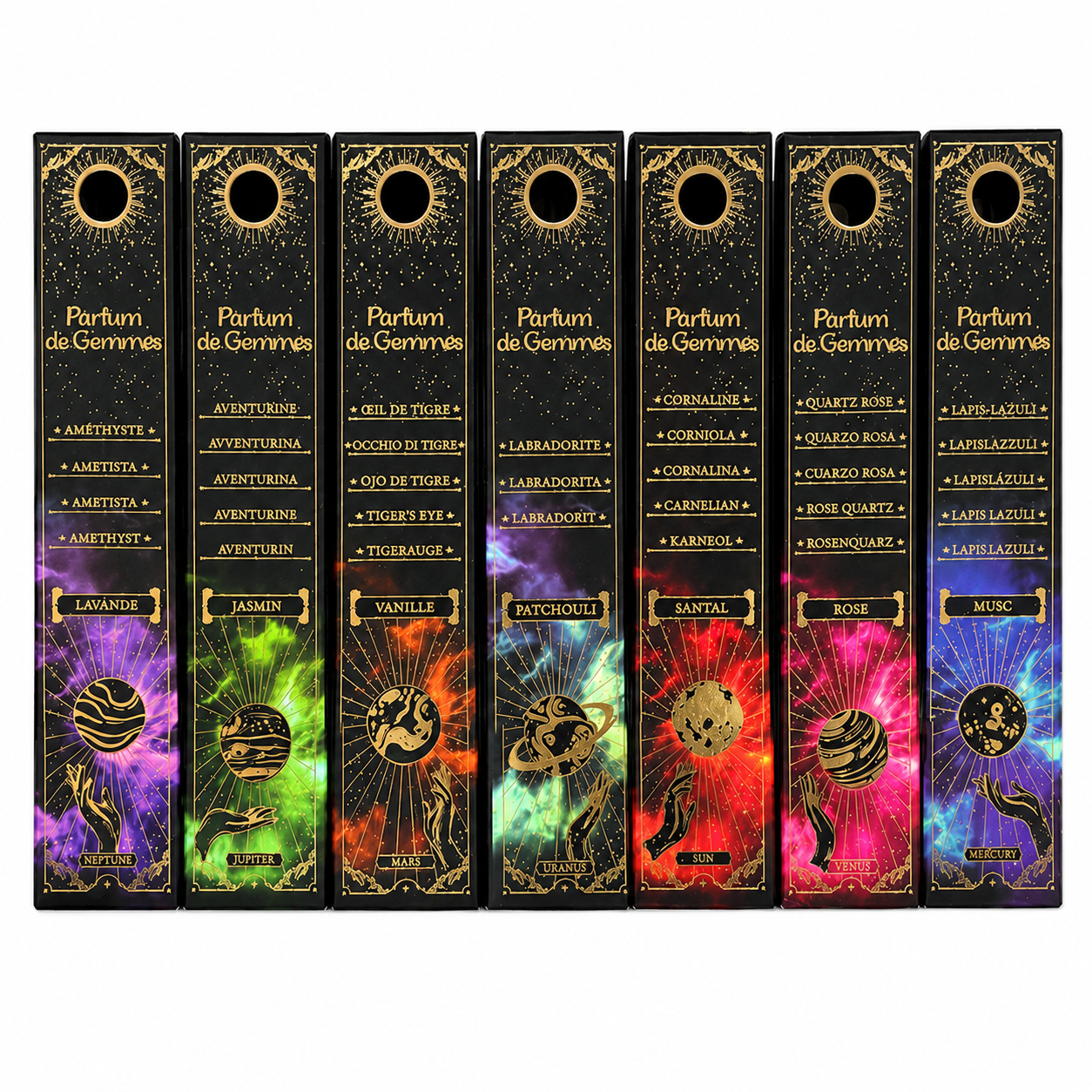 Bundle Incensi Parfum de Gemmes con Pietre Naturali – 7 Fragranze