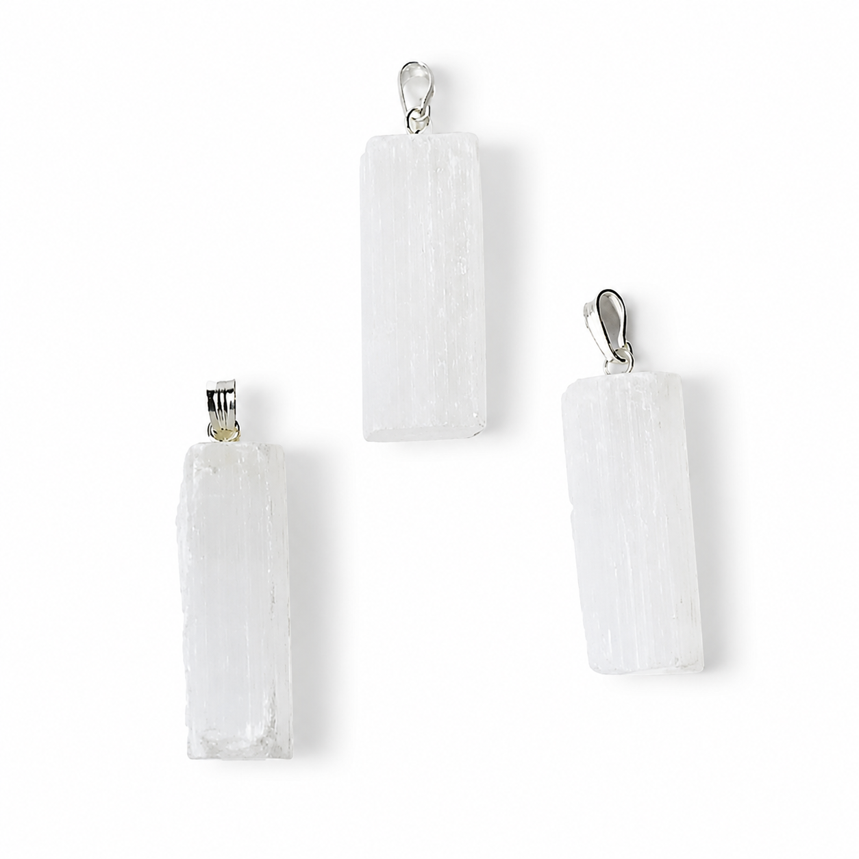 Ciondolo in Selenite Grezza Naturale - 4cm