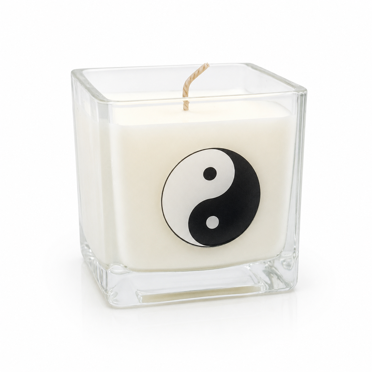 Candela Yin Yang in Cera di Colza con Vetro