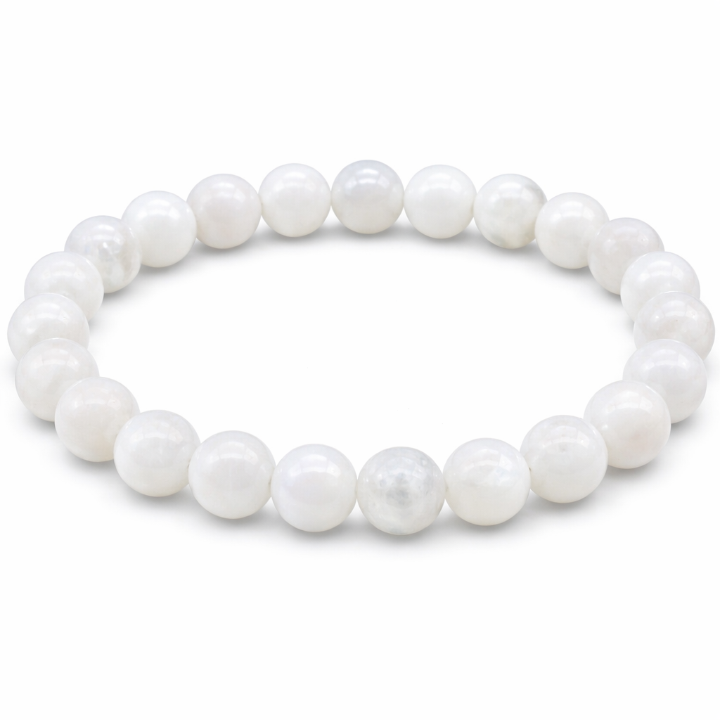 Bracciale in Pietra di luna bianca - 6mm