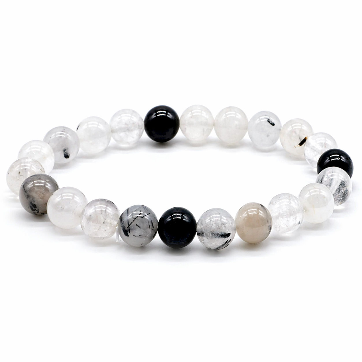 Bracciale in Quarzo Tormalinato - 8mm