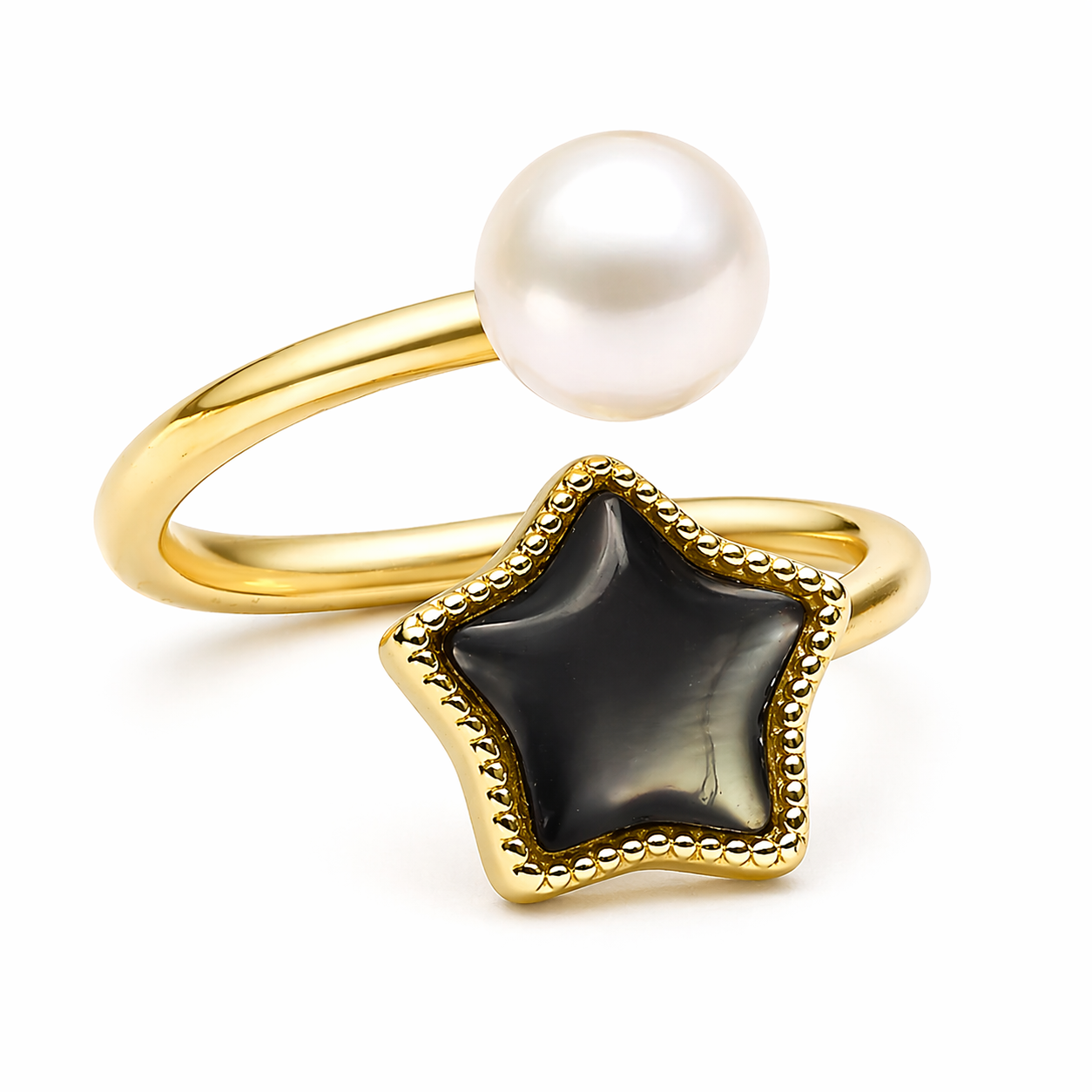 Anello Regolabile - Perla e Stella in abalone
