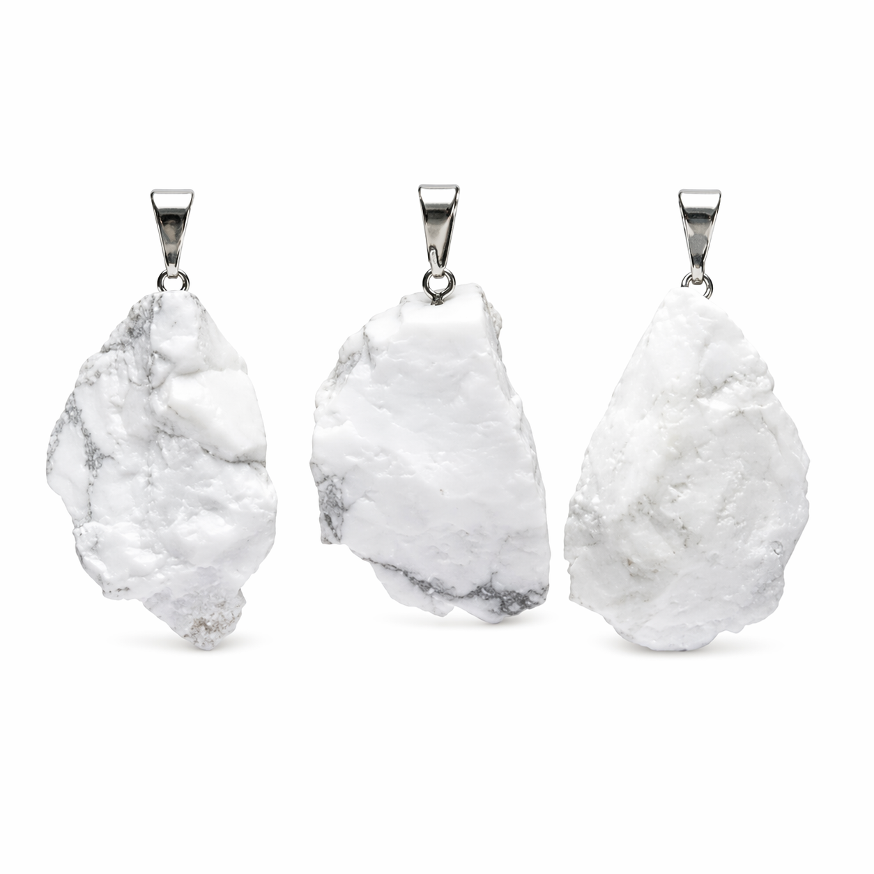 Ciondolo Howlite Bianca Grezza