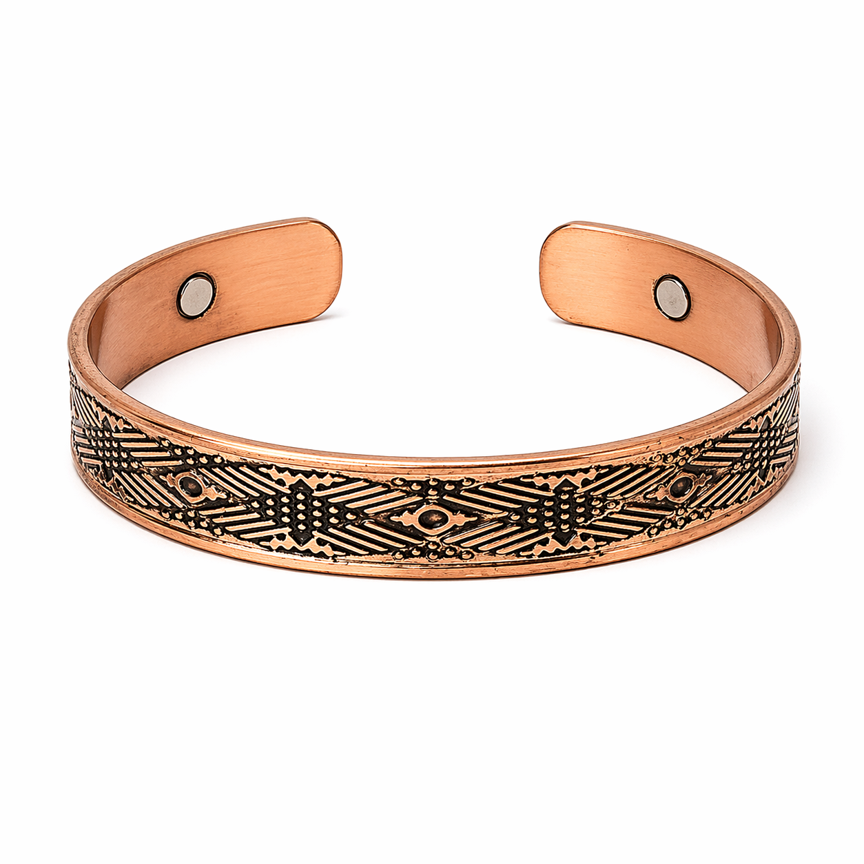 Bracciale Magnetico in Rame Strisce Incrociate – Energia e Protezione
