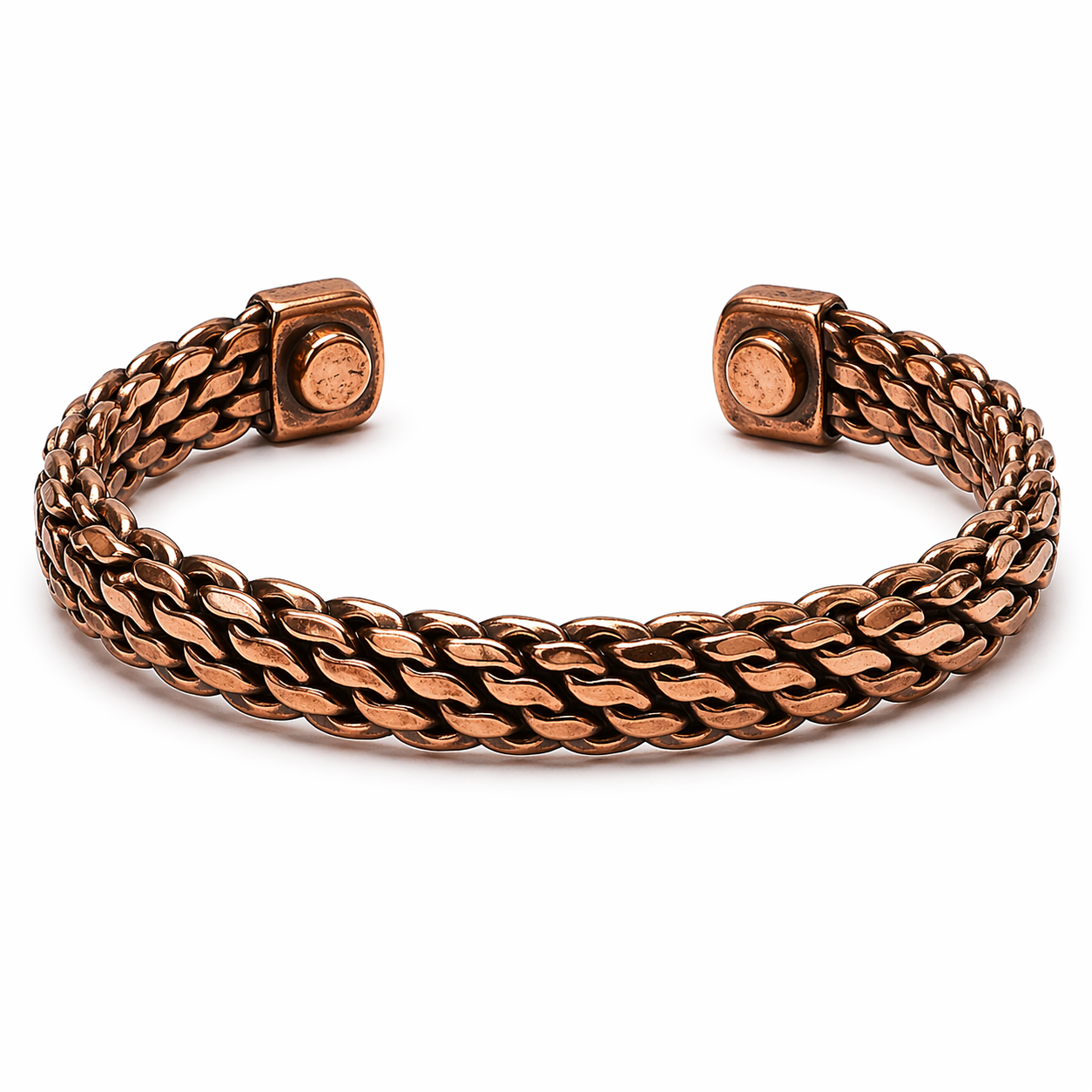 Bracciale Magnetico in Rame Intrecciato – Regolabile con Magneti