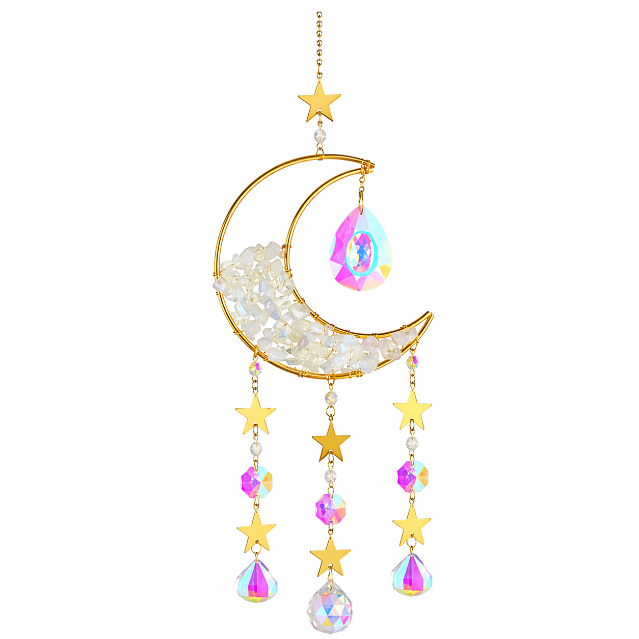 Acchiappasole Sole e Luna in Opalite – 47cm