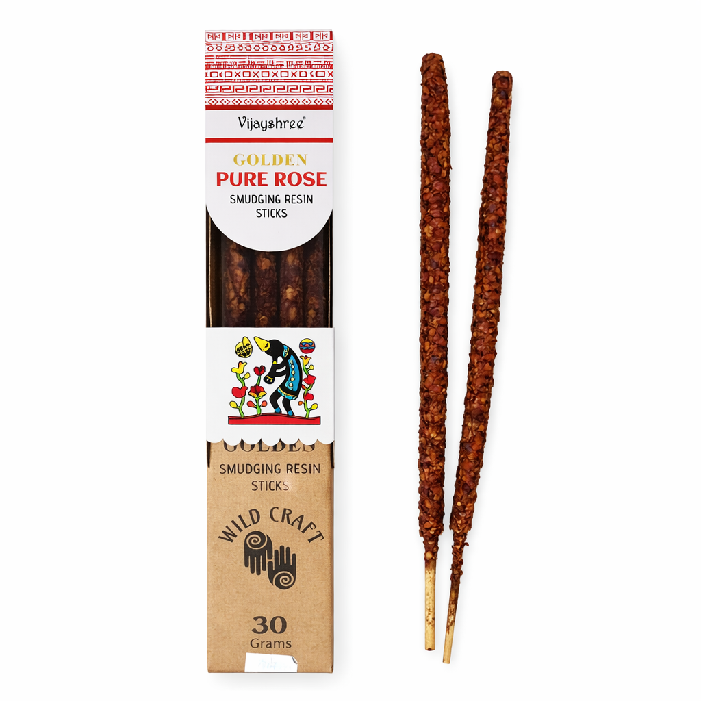 Rosa - Bastoncini di Incenso Smudge - Vijayshree Golden - 30g