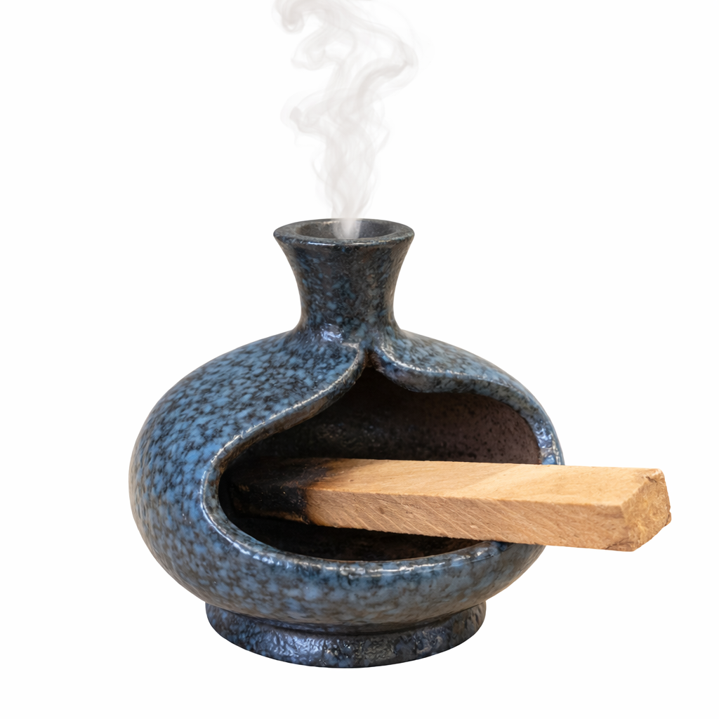 Bruciatore per fumigazione di Palo Santo in ceramica - Blu