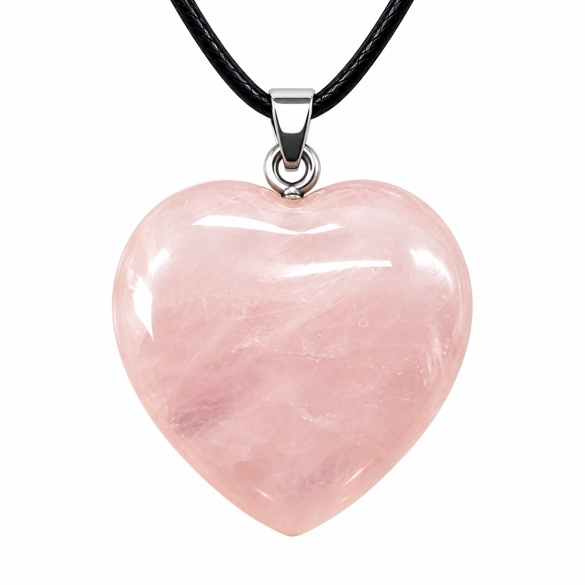 Ciondolo Cuore in Quarzo Rosa - 2,5 cm