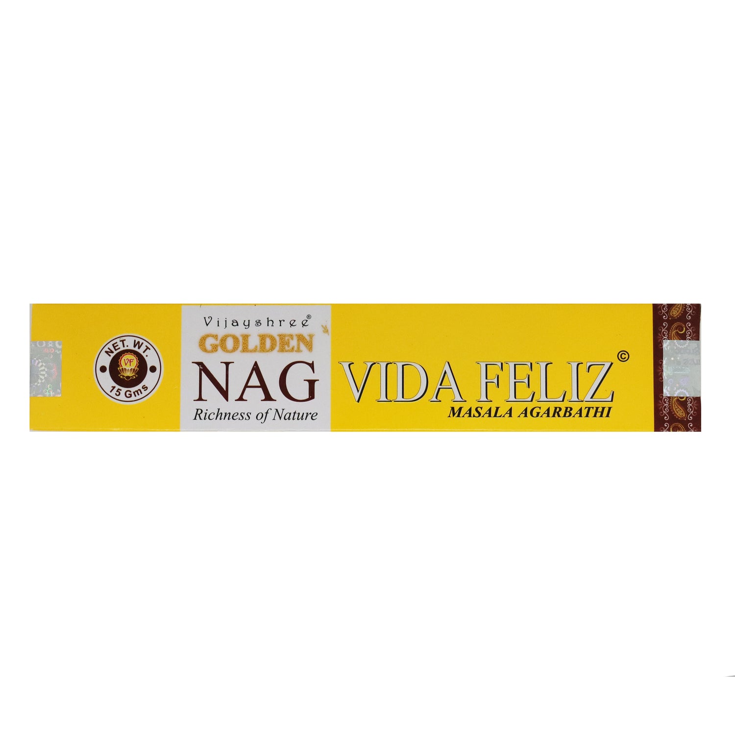Vita felice - Bastoncini di Incenso - Vijayshree Golden Nag - 15g