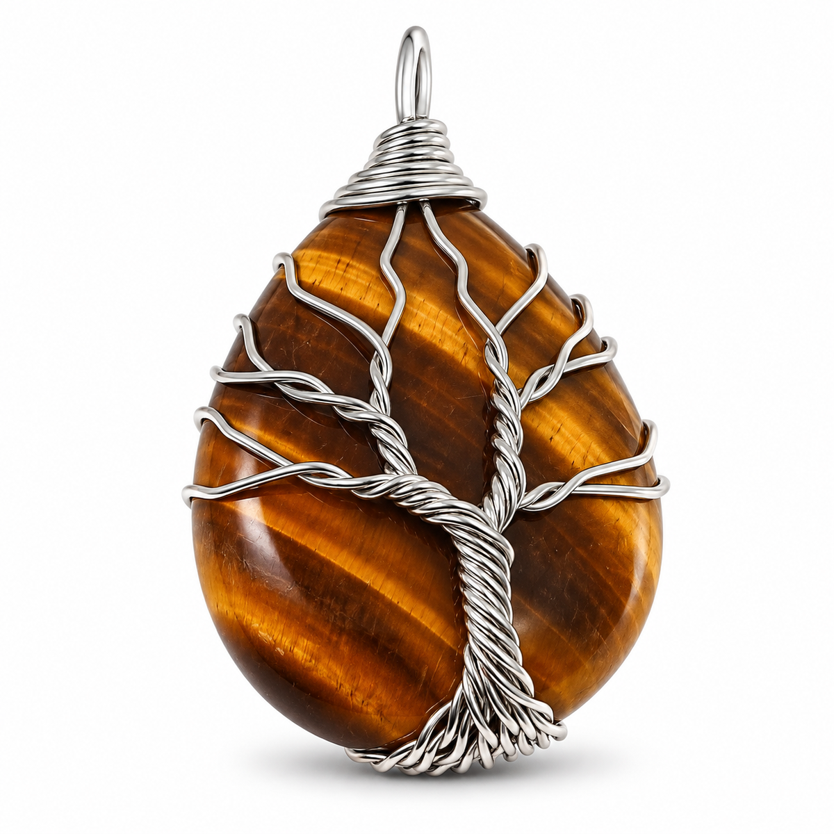 Ciondolo Albero della Vita in Occhio di Tigre - 4 cm