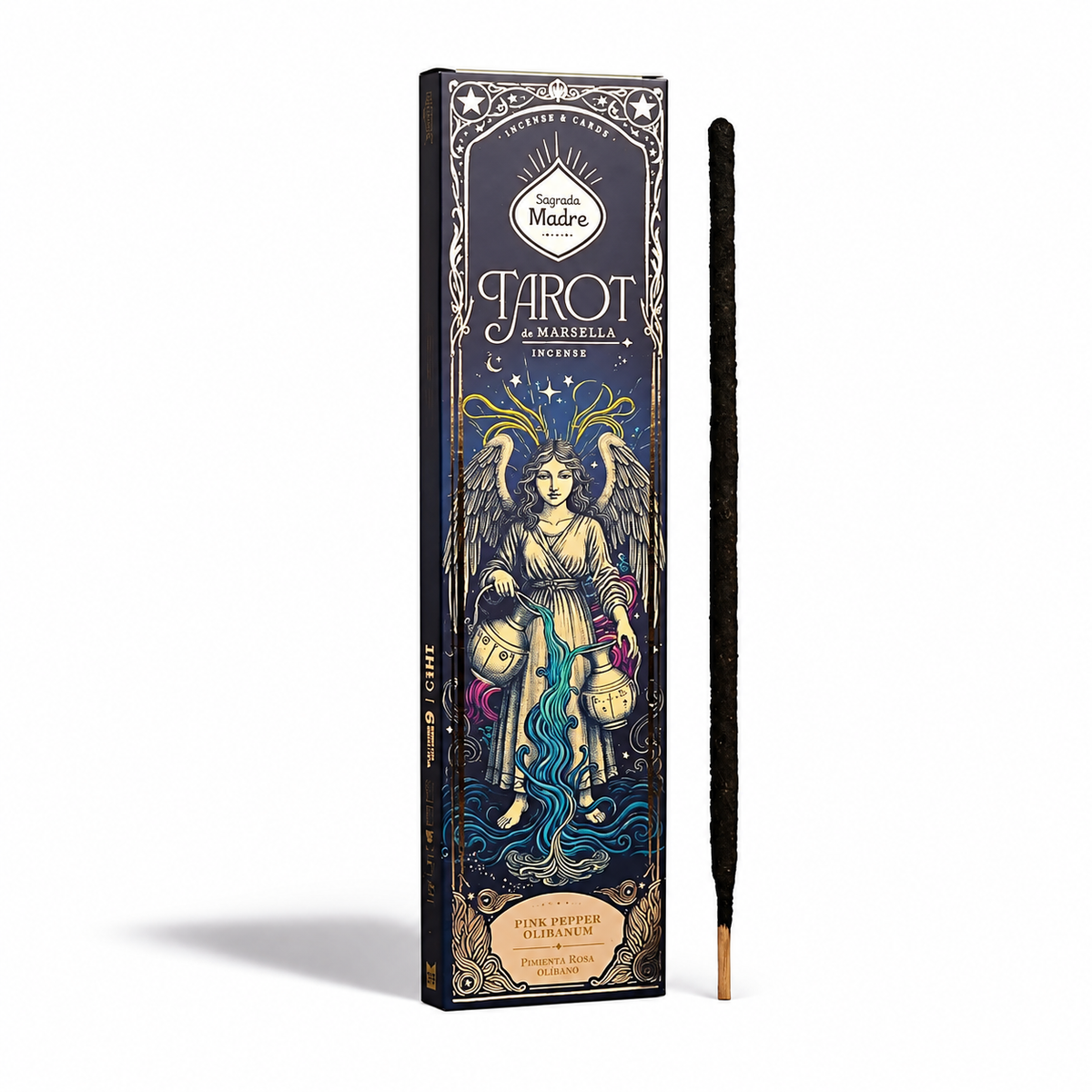 Pepe Rosa e Franchincenso (Boswellia) - Bastoncini di incenso - Sagrada Madre Tarot de Marsella - 20g
