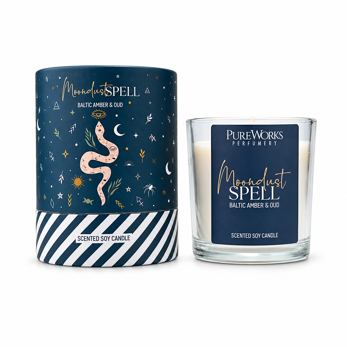 Ambra Baltica e Oud - Polvere di Luna - Candela Celestial Magic - ±20 ore