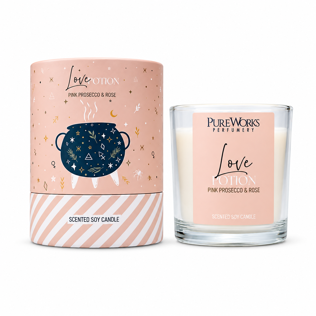 Pink Prosecco e Rosa - Pozione d'amore - Candela Celestial Magic - ±20 ore