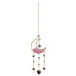 Acchiappasole Luna e Cuori in Quarzo Rosa 