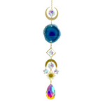 Acchiappasole con agata blu e cristallo