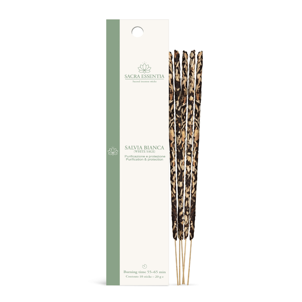 Salvia Bianca - Bastoncini di Incenso Biologico - Sacra Essentia - 20g