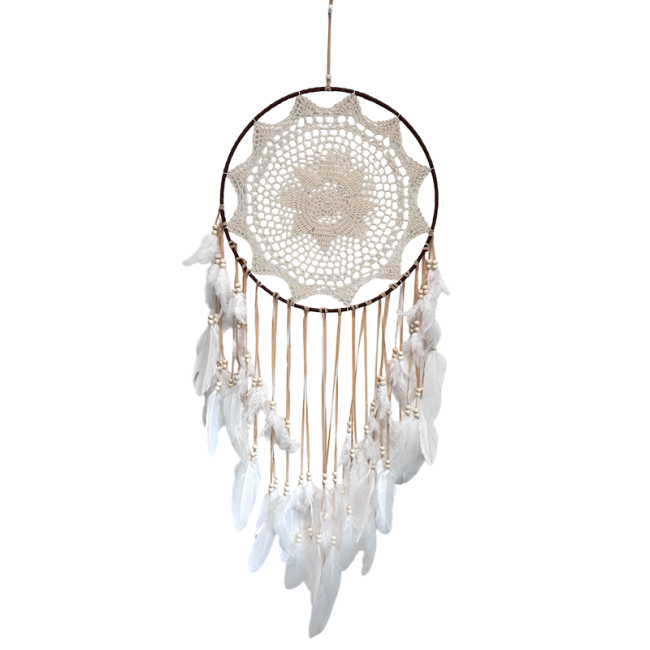 Acchiappasogni con Piume bianche - 110cm