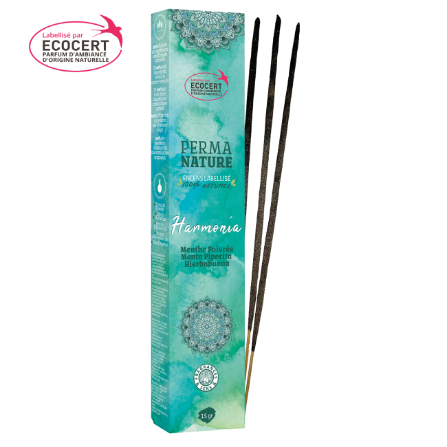 Menta Peperita - Bastoncini di incenso - Perma Nature - Certificati Ecocert - 15g