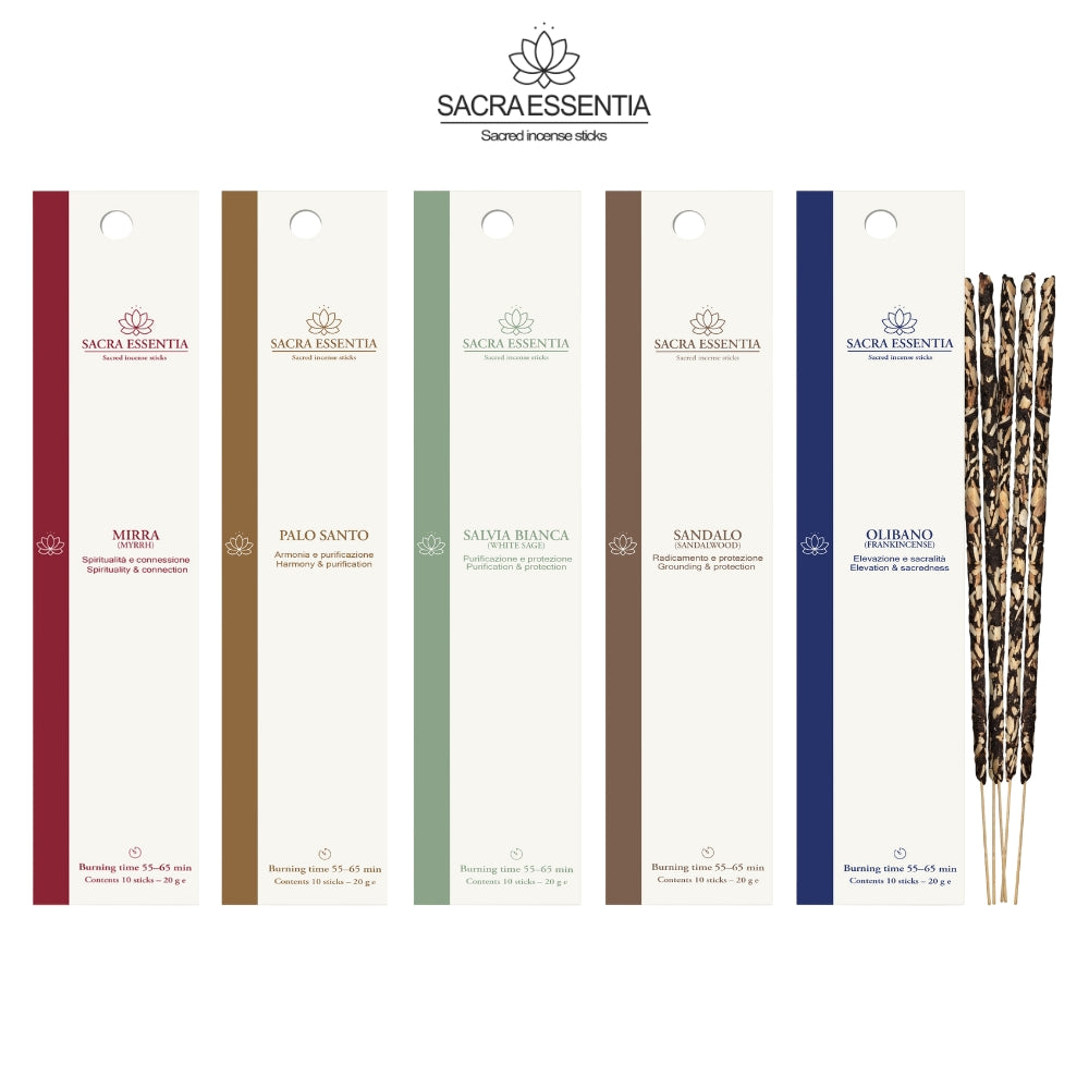 Bundle Bastoncini di incenso Biologico Sacra Essentia - 5 Fragranze - 100g
